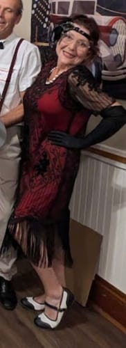 Katie O. review of 1920s Red & Black Beaded Evelyn Flapper Dress image 1 out of 1