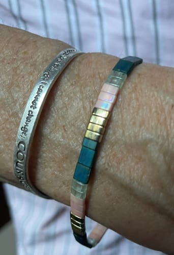 Customer photo review of Skylar Paige Morse Code Bracelet