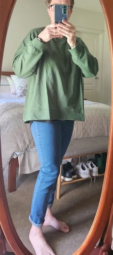 Customer photo review of Sienna Relaxed Crew Neck Cotton Sweat - Vine Green
