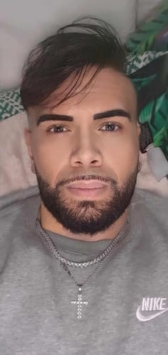 Customer photo review of Iced Cross Pendant (White Gold)