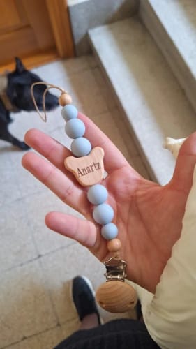 Customer photo review of Personalized Pendant Pacifier Chain
