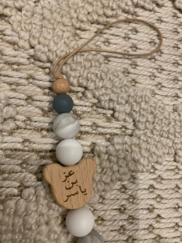 Customer photo review of Personalized Pendant Pacifier Chain