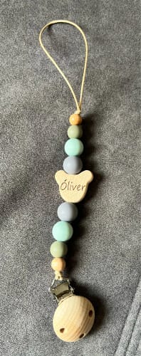 Customer photo review of Personalized Pendant Pacifier Chain