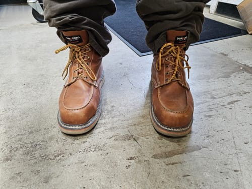 Customer photo review of 6 Inch Moc Steel Toe Boot
