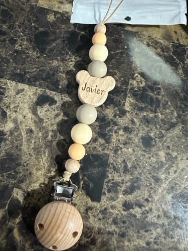Customer photo review of Personalized Pendant Pacifier Chain