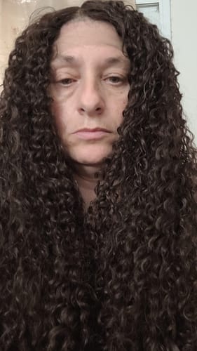 Customer photo review of פאה עם שיער תלתלים חום ארוך