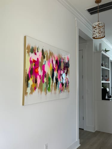 Customer photo review of Custom “Dazzle” Canvas 36" tall x 48" wide covered in high gloss resin