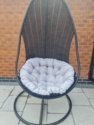 Customer photo review of Outdoor Tufted Hanging Swing Seat Pads | Water Resistant Hanging Egg Chair Cushions