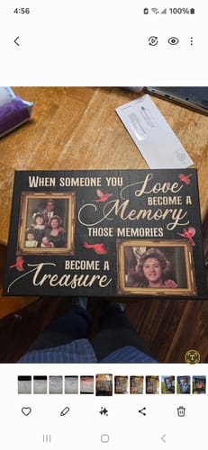 Customer photo review of Personalized Canvas Prints, Upload Photo And Name, Memorial Gifts For Loss Of Parents, Memorial Gift, When Someone You Love Dem Canvas