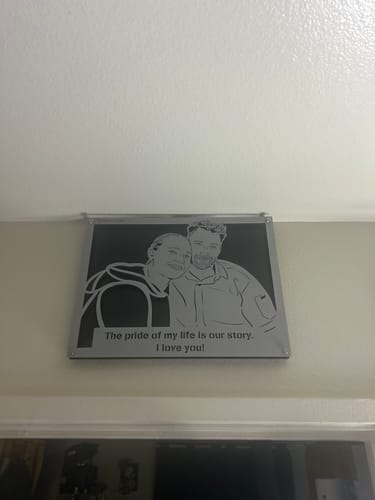 Customer photo review of Wedding Anniversary Metal Portrait