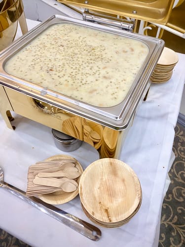 Customer photo review of 5" (12 cm) Round Compostable Palm Leaf Dessert Bowls