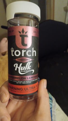 Customer photo review of Watermelon Lemonade - Torch Hulk Live Resin Gummies 15000MG