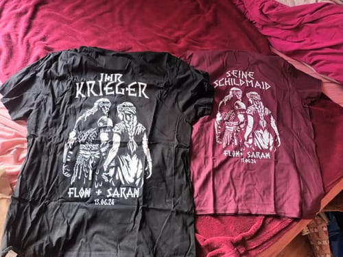 Customer photo review of Shirt für Paare - Shirts Backprint - Personalisierbar