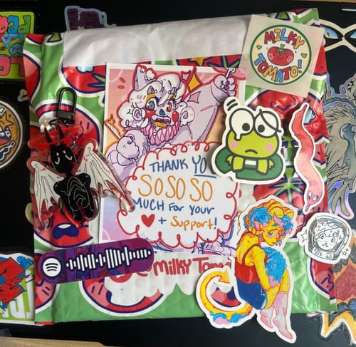 Customer photo review of BIG Demon Girl Stickers!