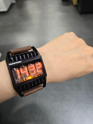 Customer photo review of Nixie Tube Watch 'Futuristic Numitron'