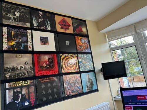 Customer photo review of 12" Vinyl Record Display Frame - LP Wall Storage