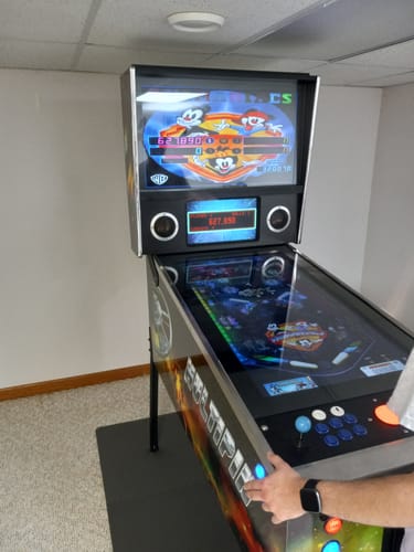 Customer photo review of ABVIDEOARCADES Virtual Pinball 1300 PINBALL Games in 1 AND 307 classic 80s games with trackball- Full Size Machine