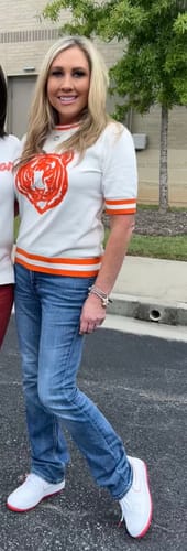 Customer photo review of Game Day Tiger Sweater Top