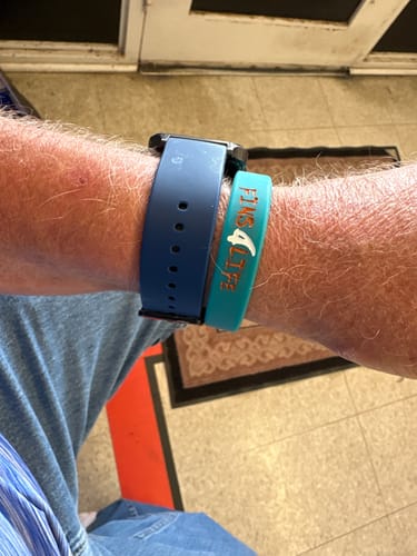 Customer photo review of Fins4life Debossed Silicone Bracelet