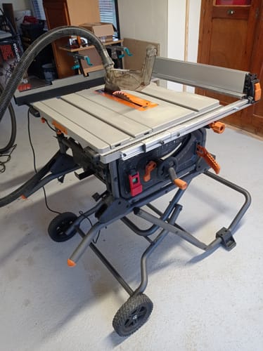 Customer photo review of Scie sur table Evolution R255TBLX+ 255mm avec lame multi-matériaux TCT+ Support roulant pliable