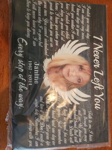 Customer photo review of Personalized Canvas Prints, Custom Photo, Memorial Gifts, Sympathy Gifts, Angel Wings I Never Left You Love Dem Canvas