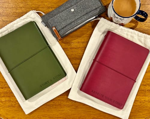 Customer photo review of Refillable Notebook Folio - Salty Plum
