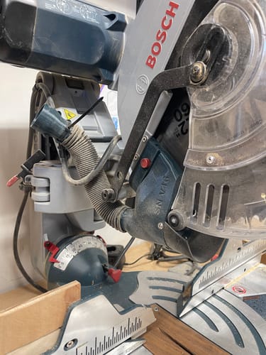 Customer photo review of Bosch Axial Glide Miter Saw Dust Chute (Gen II)