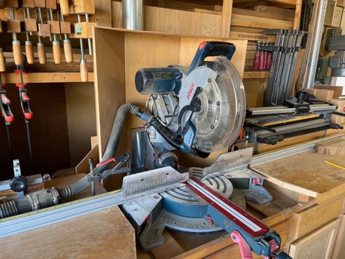 Customer photo review of Bosch Axial Glide Miter Saw Dust Chute (Gen II)