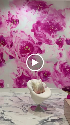 Customer video review of Custom "Azalea" Wallpaper Wall Mural Living Room: 152” T x 211” W