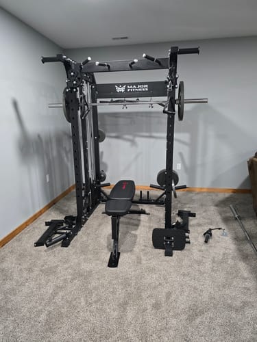 Customer photo review of Major Fitness B52 All-In-One Home Gym Smith Machine