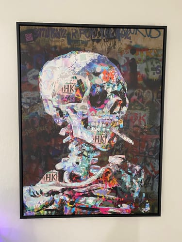 Customer photo review of Skeleton Smoking - Van Gogh Warhol Mashup