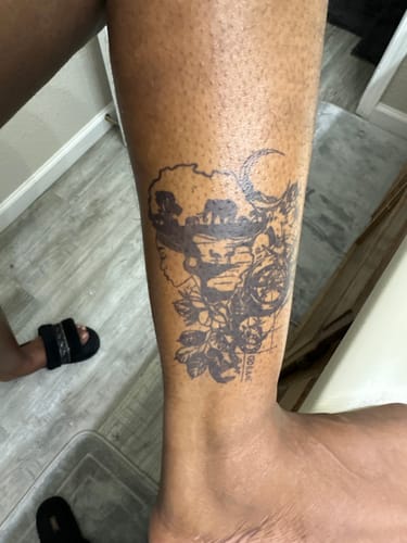 Customer photo review of Your Design. Real Hand Screen Printing. Each Order Includes 5 Matching Tattoos.