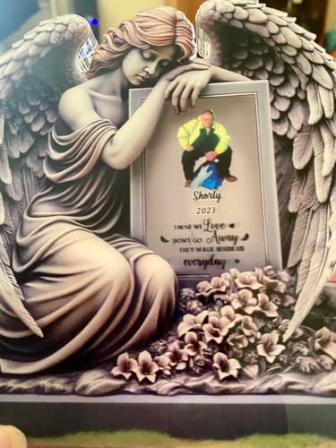 Customer photo review of Personalized Memorial Angel Acrylic Plaque