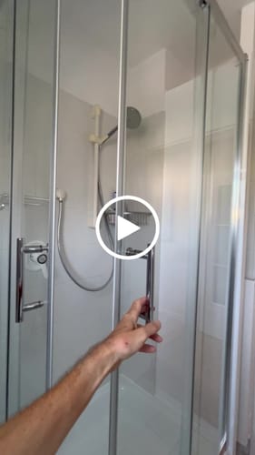 Customer video review of SONNI Duschkabine Eckeinstieg Schiebetür ohne Duschtasse Ablaufgarnitur 70-120cm Höhe 185cm/195cm