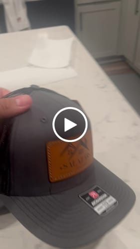 Customer video review of Custom Leather Patch Hats Richardson 112 Laser Engraved