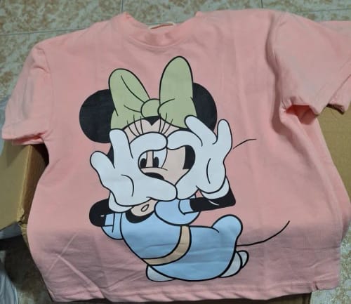 Customer photo review of Disney Cartoon Crewneck Tee