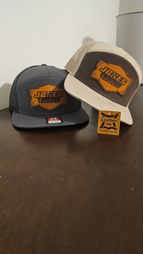 Customer photo review of Custom Leather Patch Hats Richardson 168 Laser Engraved