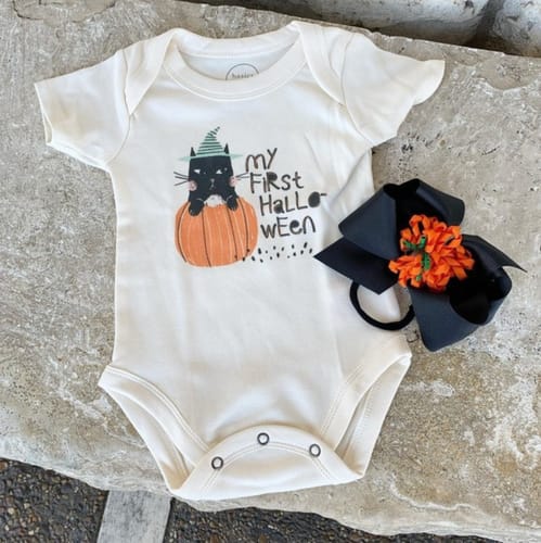 Customer photo review of graphic bodysuit | my first halloween cat