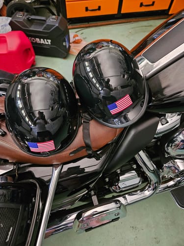 Customer photo review of Low Profile Reversible DOT Polo Helmet / Gloss Black
