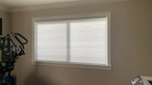 Customer photo review of SmartWings Motorized Light Filtering Cellular Shades Nowa