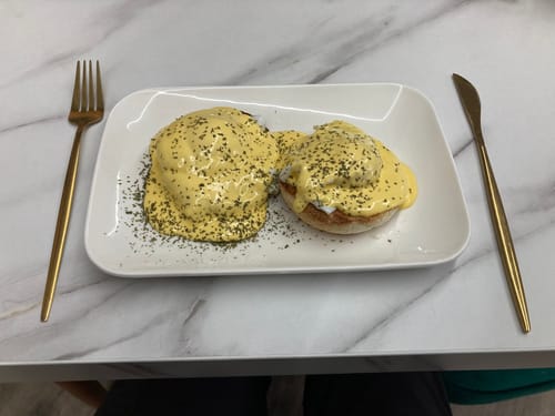 Customer photo review of Minimalist Golden Flatware Set