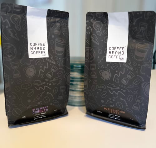 Customer photo review of Butterscotch Toffee Flavored Coffee