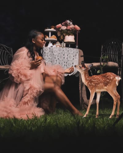 Customer photo review of V Neck Party Dress Ostrich Feather Bell Sleeve Bow Maxi Elegant Maternity Dress Prom Gown