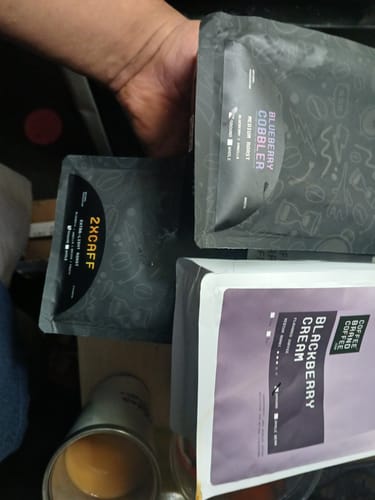Customer photo review of Blueberry Cobbler Flavored Coffee