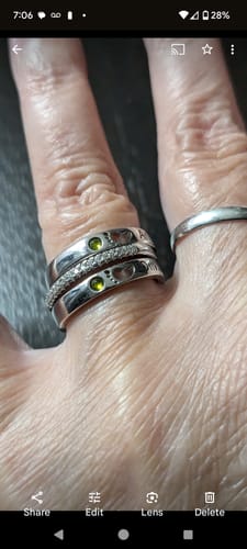 Customer photo review of Personalized Baby Feet Birthstone Stacking Name Rings - S925 Sterling Silver