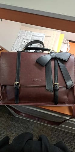 Customer photo review of Cocoa Truffle Ecosusi Classic Bow Briefcase