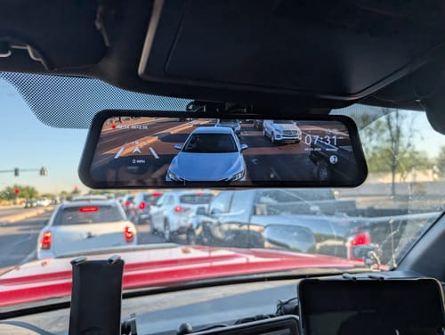 Customer photo review of WOLFBOX G900Pro 12MP WiFi Touch Screen Rear View Mirror Dash Cam Smart Mirror with Exclusive 30-Month Warranty