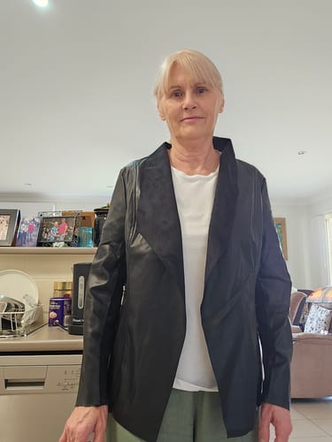 Customer photo review of Faux Leather Jacket - Black