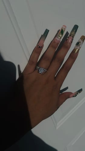 Customer photo review of Louily Chic Emerald Cut Wedding Set For Women