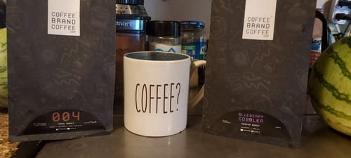 Customer photo review of Blueberry Cobbler Flavored Coffee